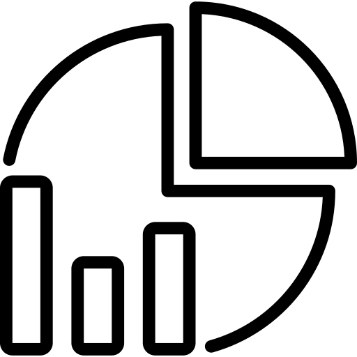 Abstract graphic representing data analysis, featuring a pie chart and bar graph. Relevant for illustrating statistical insights.