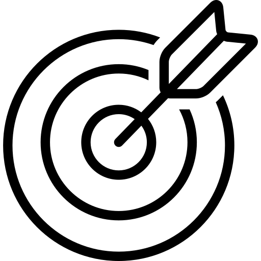 Bullseye target with an arrow, symbolizing goal achievement and focus. Relevant for discussions on precision and purpose in strategy.