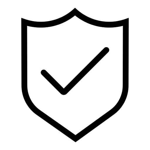 Shield icon with a checkmark, symbolizing security and trust. Relevant for content about safety, protection, or verification services.